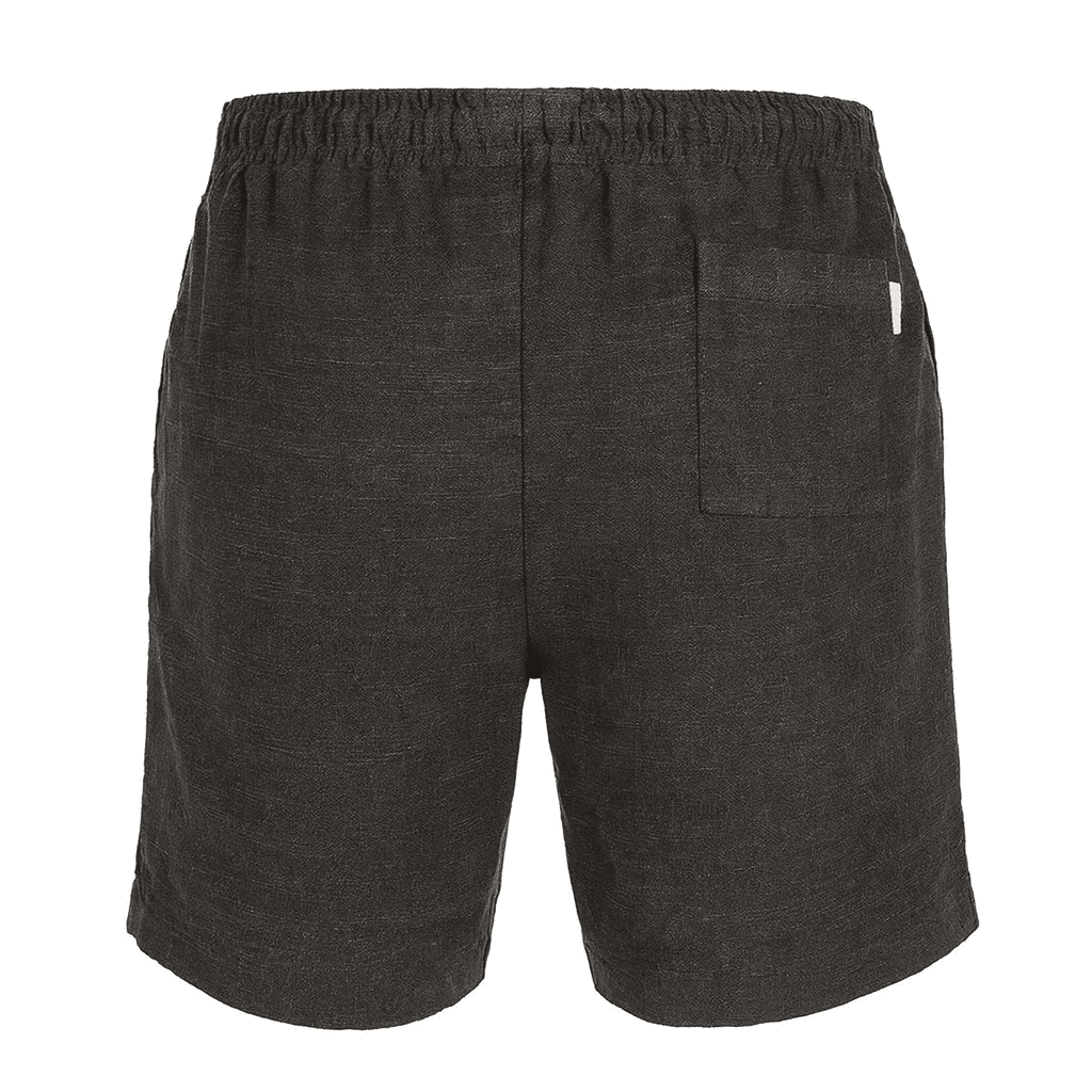 Black Stone Washed Cotton Shorts