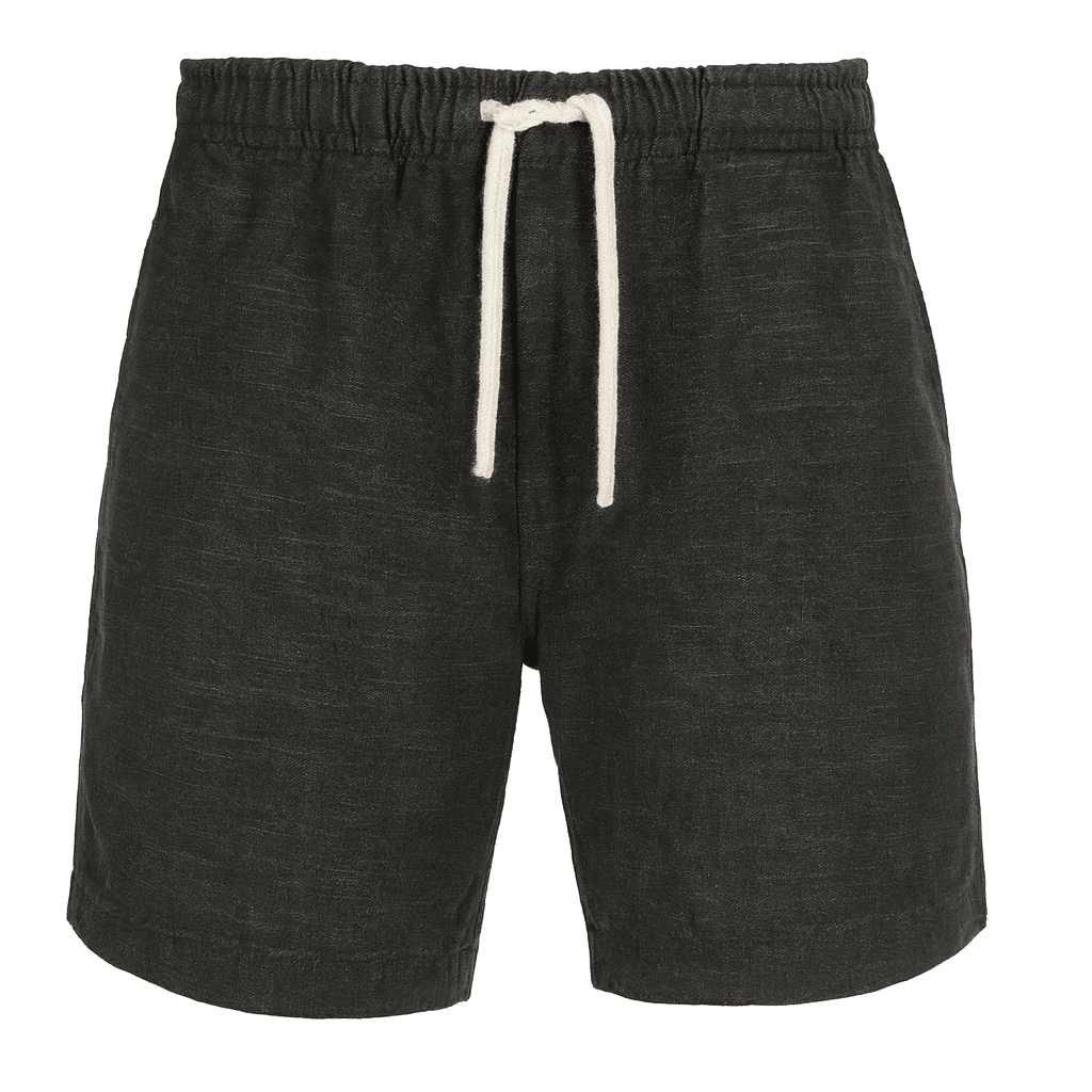 Black Stone Washed Cotton Shorts