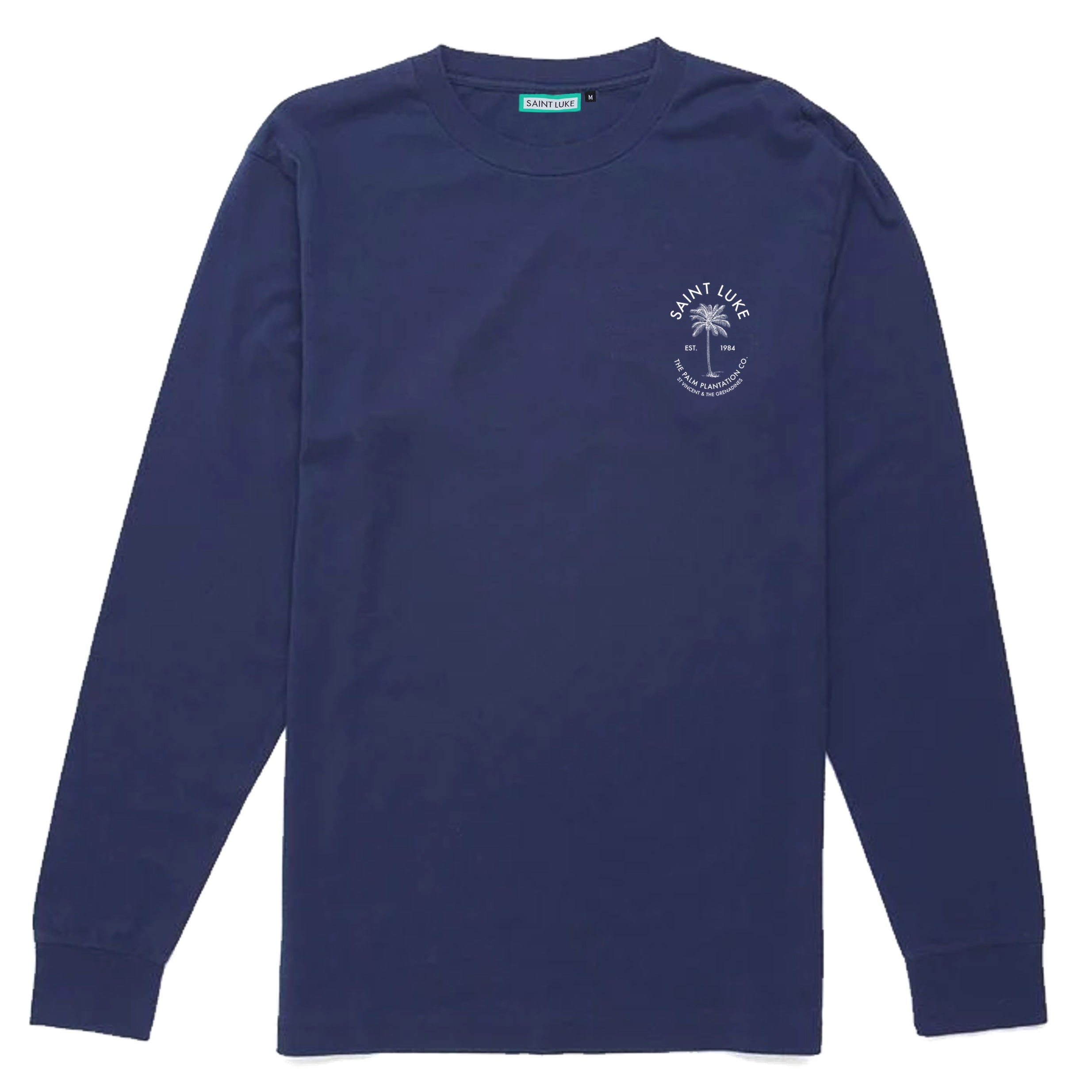 Saint Luke Long Sleeved Palm Plantation T-Shirt in Navy