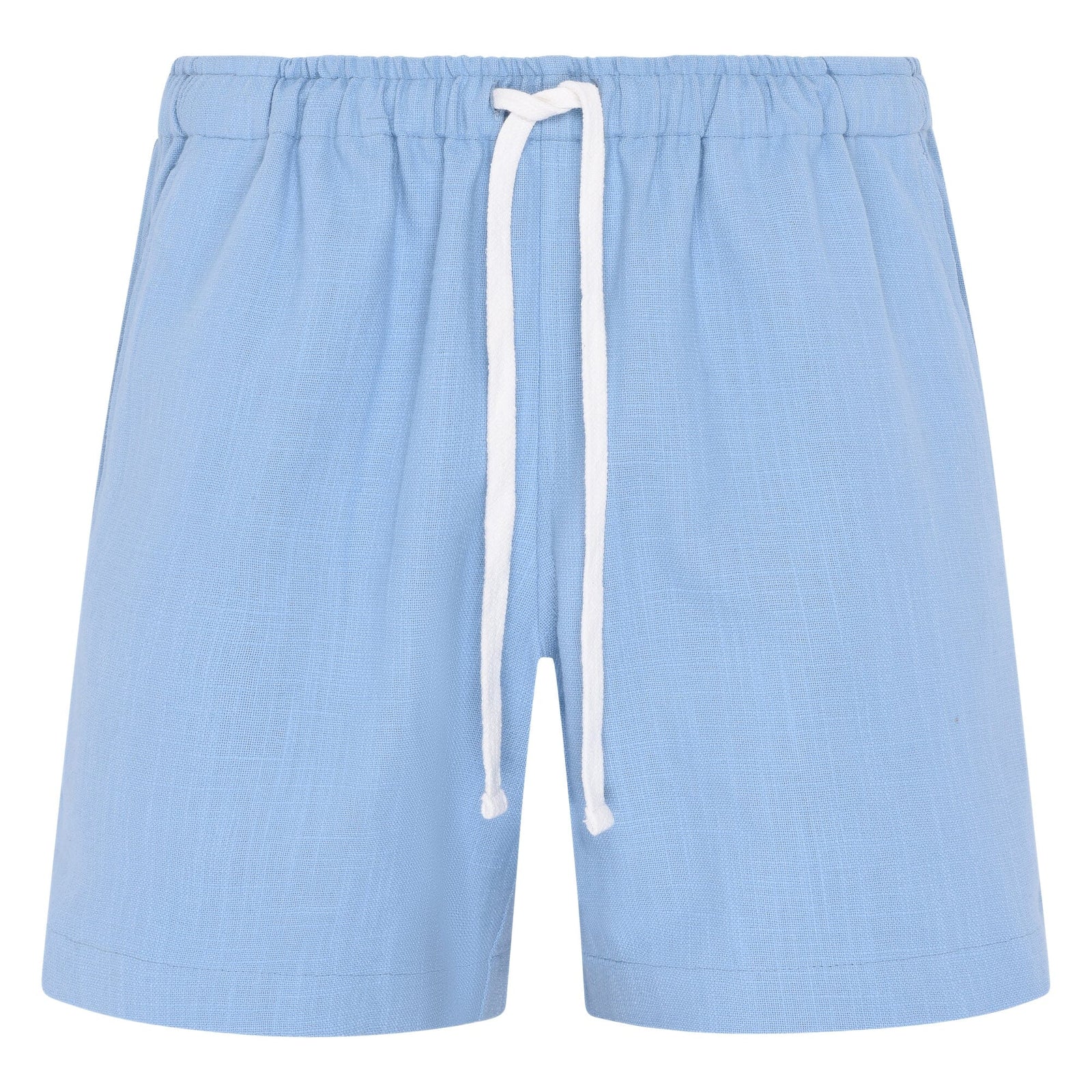 Saint Luke Linen Drawstring Shorts in Glacier Blue