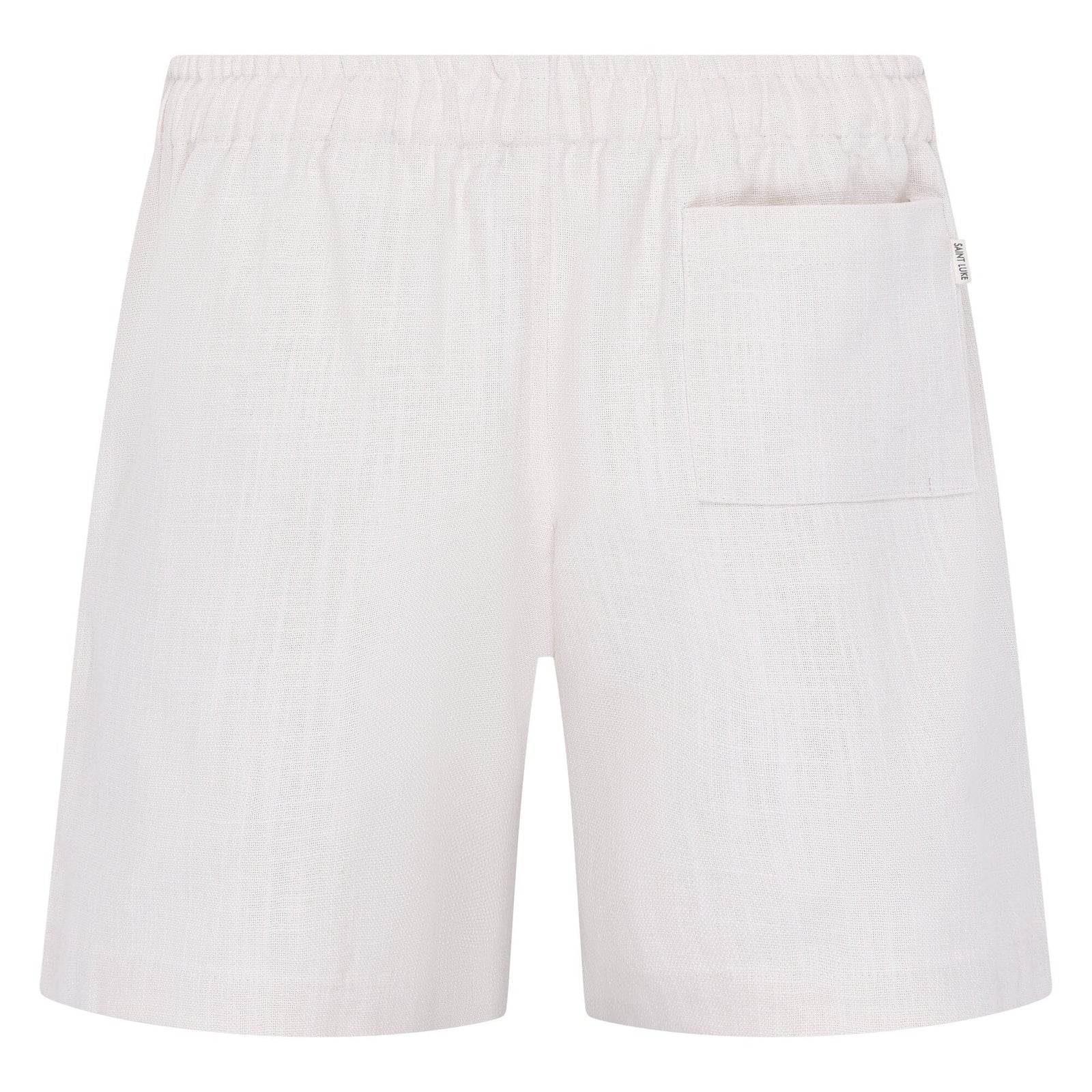 Saint Luke Linen Drawstring Shorts in White Sand