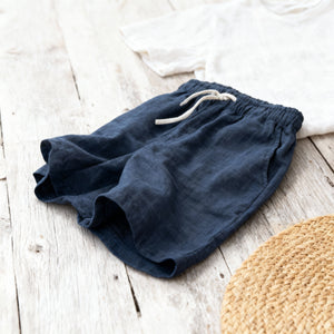 Saint Luke Navy Cotton Drawstring Shorts