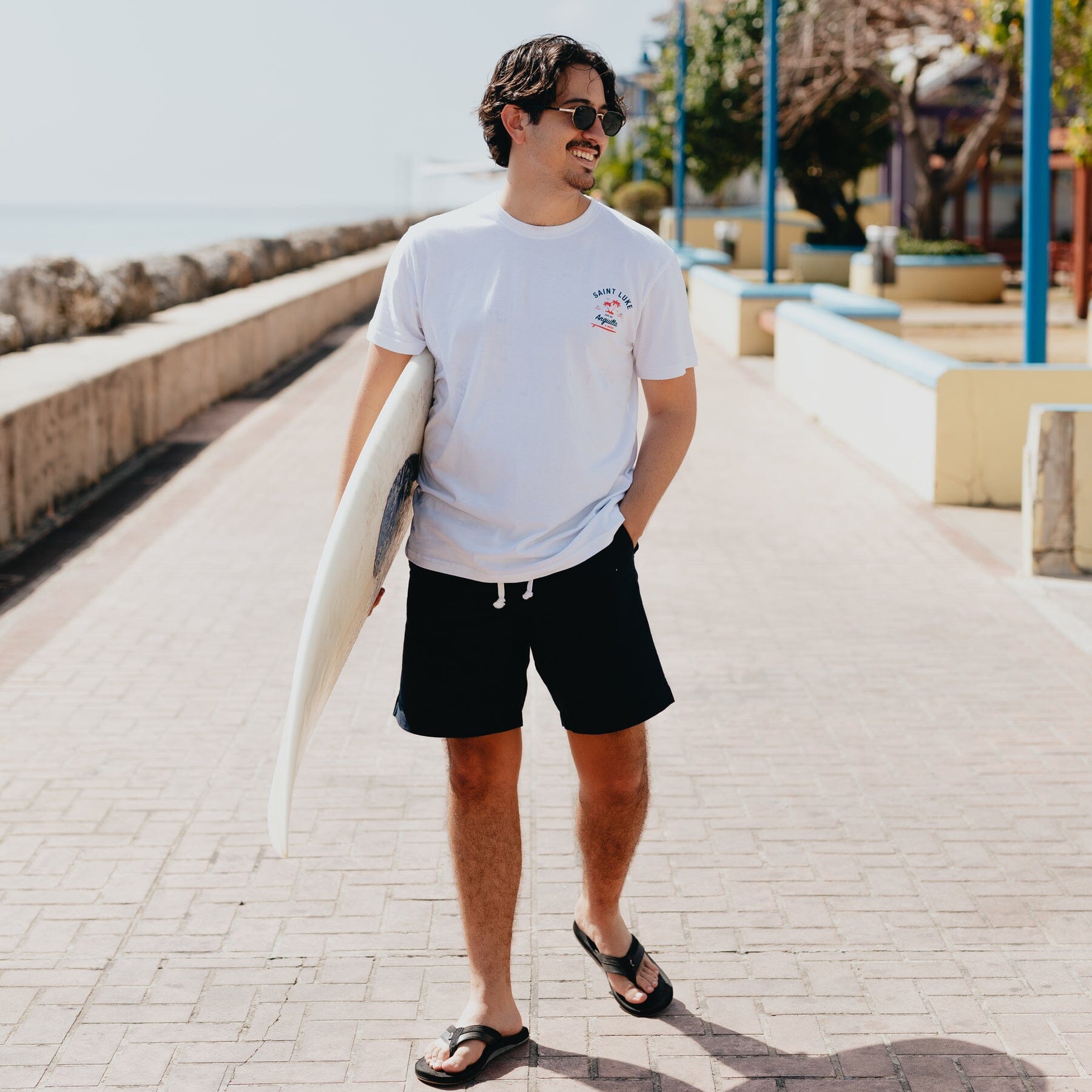 Navy Cotton Drawstring Shorts