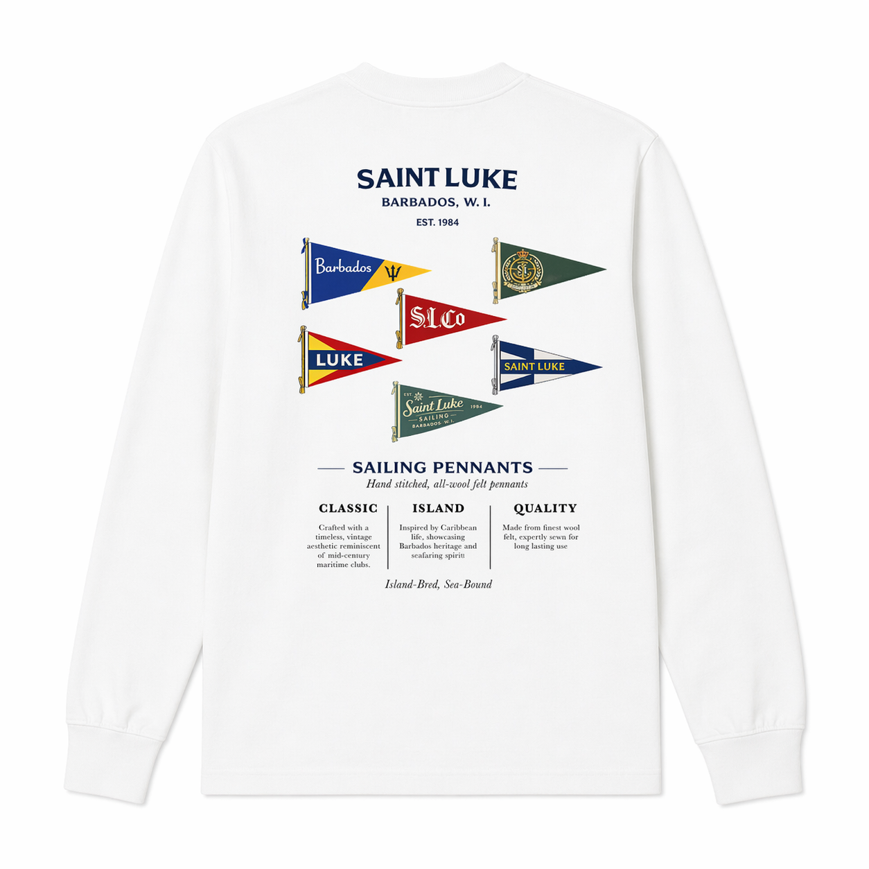 Saint Luke Long Sleeved Pennant Flag T-Shirt