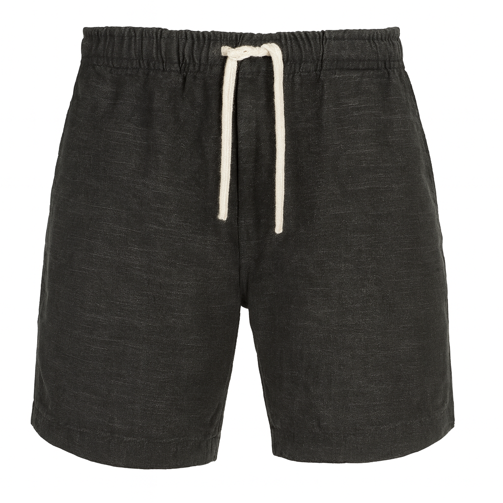 Saint Luke Black Stone Washed Cotton Shorts
