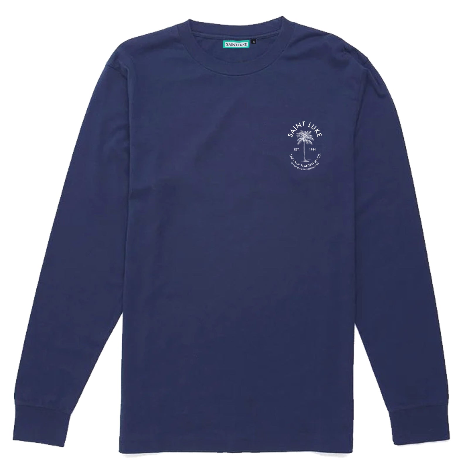 Saint Luke Long Sleeved Palm Plantation T-Shirt in Navy